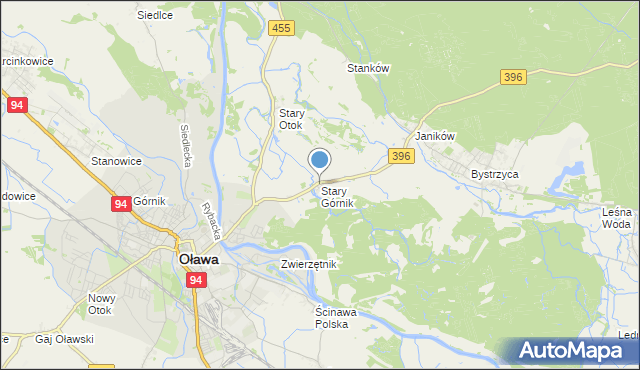 mapa Stary Górnik, Stary Górnik na mapie Targeo